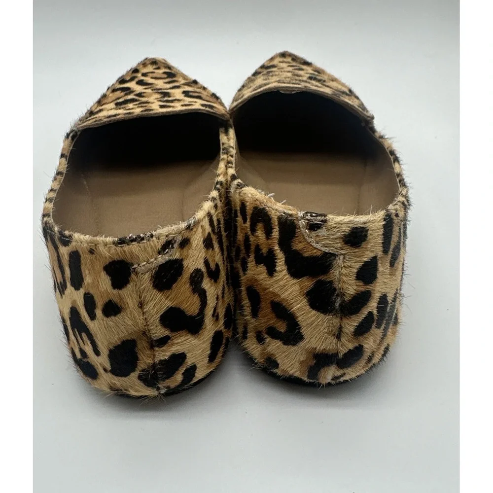 Steve Madden Womens Calf Hair Leopard Print Slip On Loafers size 7